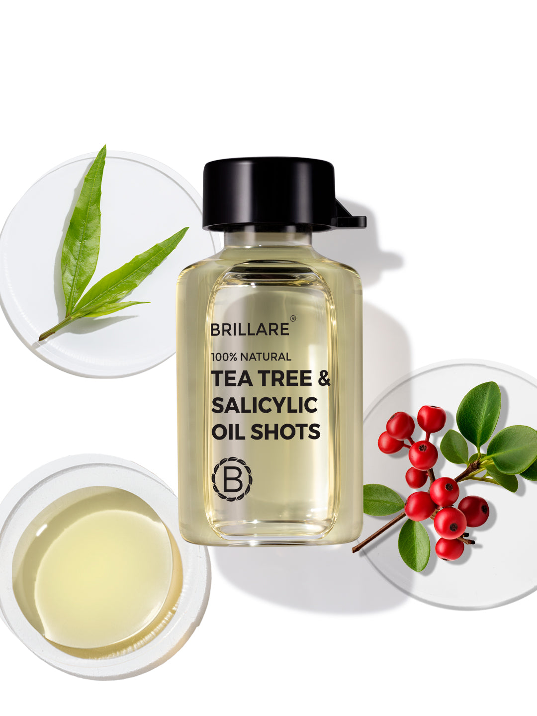 Brillare Tea Tree & Salicylic Oil Shots For Dry, Itchy Scalp To Fights Dandruff (48ml)