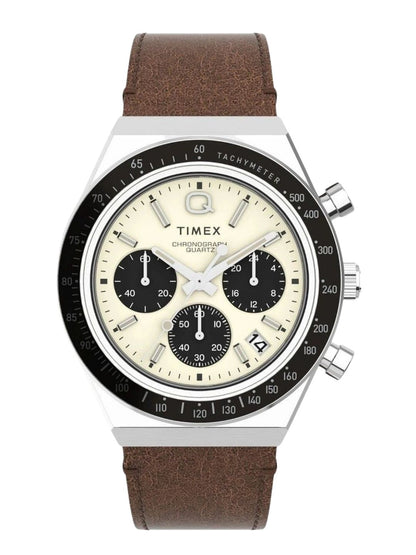 Timex Dial & Leather Strap Analogue Chronograph Watch - TW2V42800U9