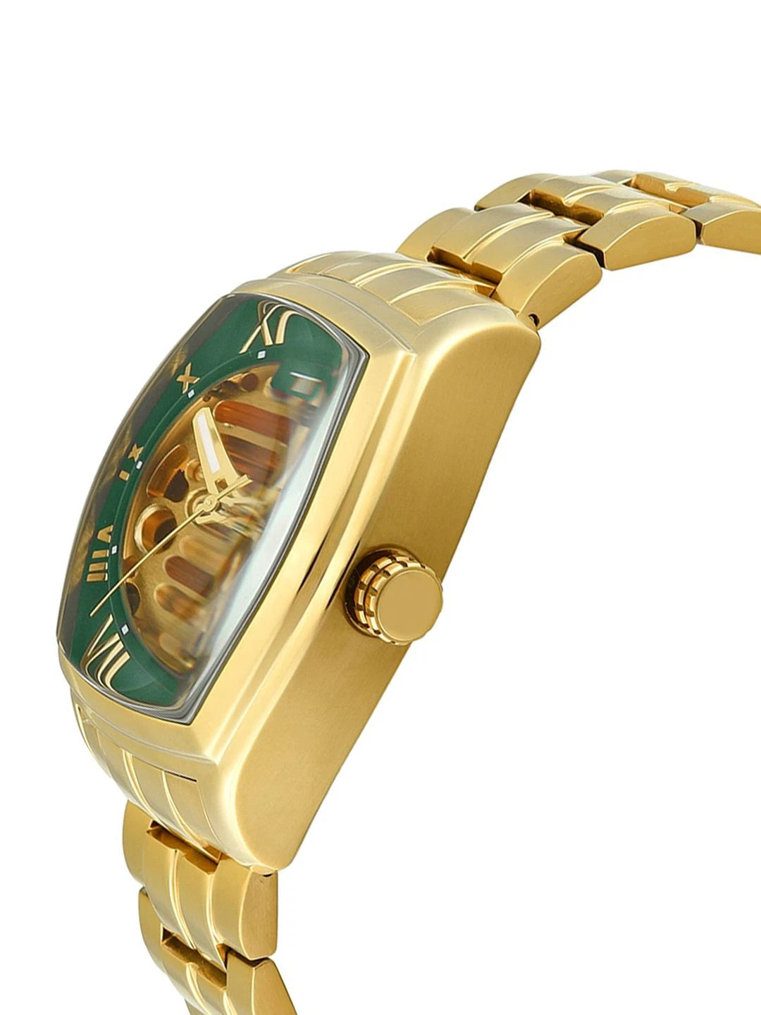 Timex Signio Tonneau 21mm Green Dial Analog Automatic Watch - TWEG25904