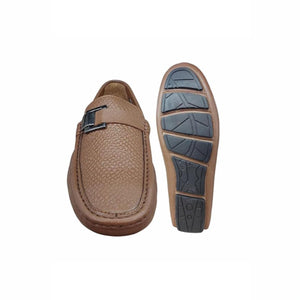 Shoe Bazar Tan Genuine Leather Loafers for Men