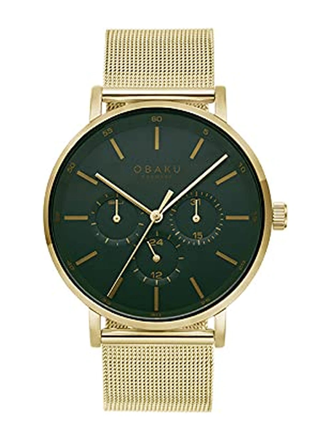 Obaku Round Green Dial Analog Watch With Metal Strap - V246GMGEMG