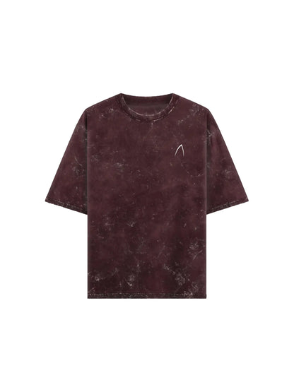 Arya Maroon Oversized Zodiac Aquarius Print Half Sleeve Cotton T-Shirt