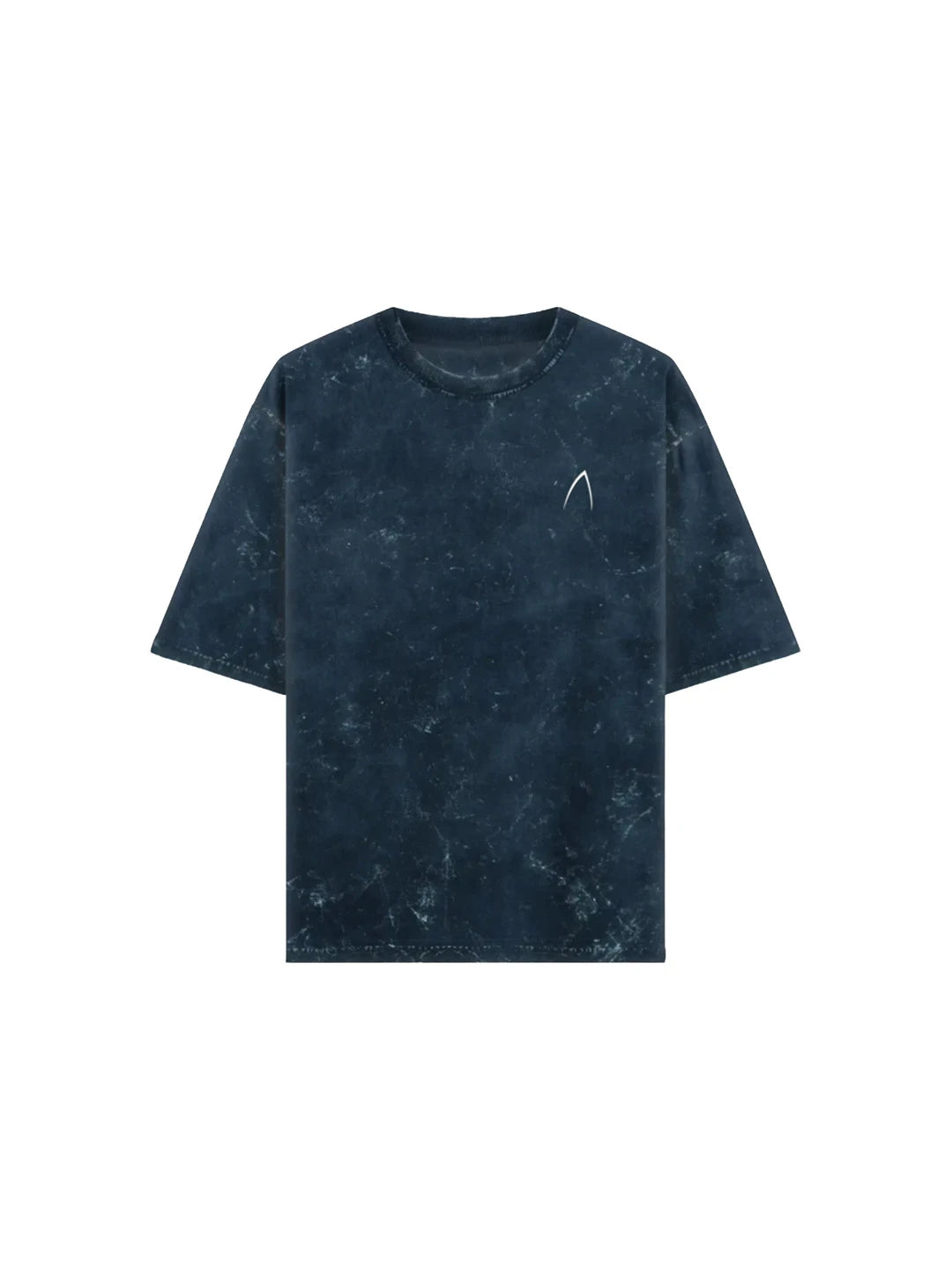 Arya Navy Blue Oversized Zodiac Aquarius Print Half Sleeve Cotton T-Shirt