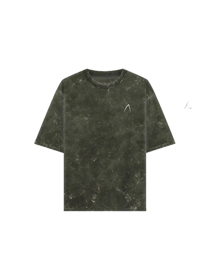 Arya Olive Green Oversized Zodiac Aquarius Print Half Sleeve Cotton T-Shirt