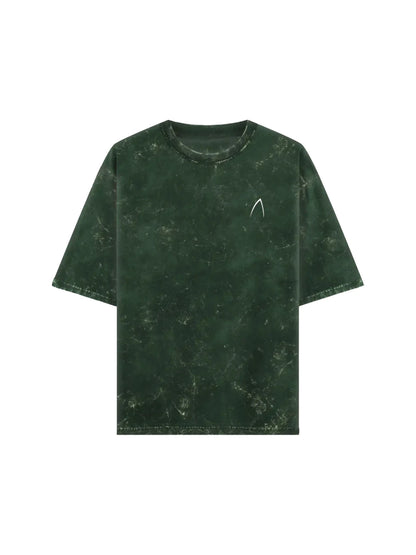 Arya Bottle Green Oversized Zodiac Aries Print Half Sleeve Cotton T-Shirt