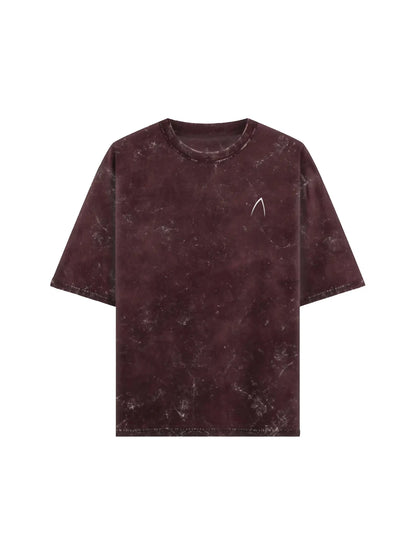 Arya Maroon Oversized Zodiac Aries Print Half Sleeve Cotton T-Shirt