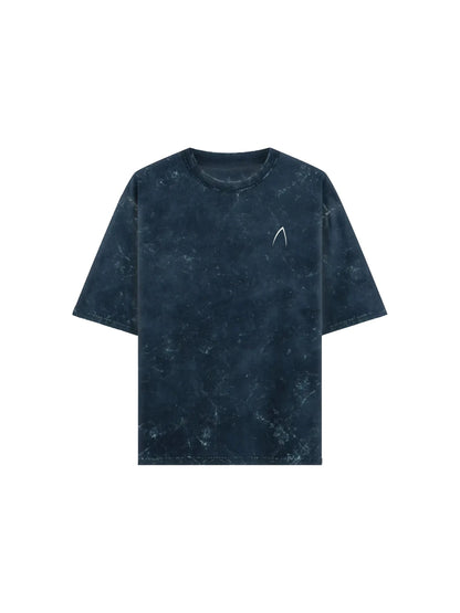 Arya Navy Blue Oversized Zodiac Cancer Print Half Sleeve Cotton T-Shirt
