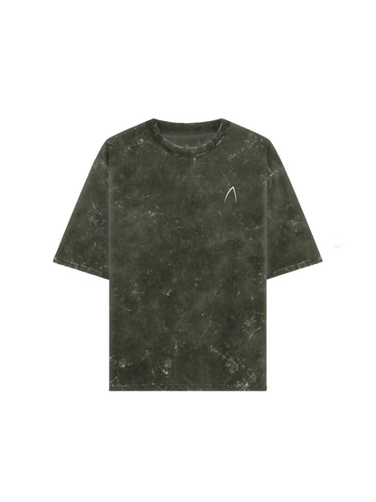 Arya Olive Green Oversized Zodiac Cancer Print Half Sleeve Cotton T-Shirt