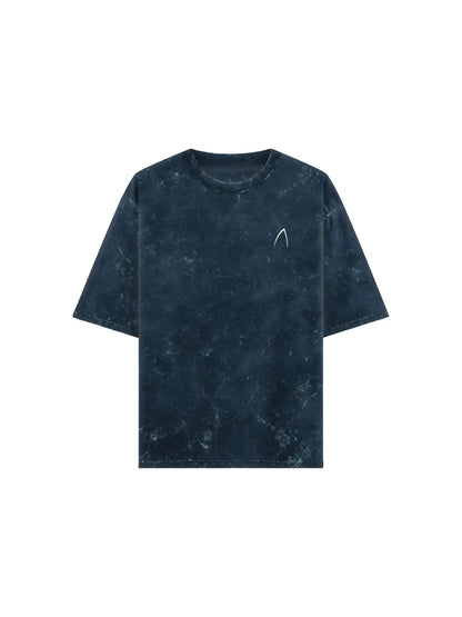 Arya Navy Blue Oversized Zodiac Capricorn Print Half Sleeve Cotton T-Shirt