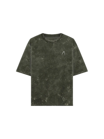 Arya Olive Green Oversized Zodiac Capricorn Print Half Sleeve Cotton T-Shirt