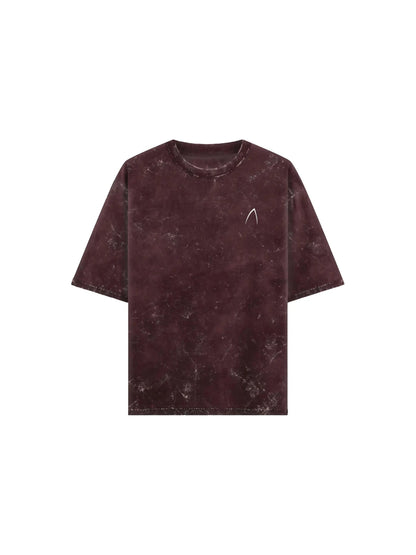 Arya Maroon Oversized Zodiac Gemini Print Half Sleeve Cotton T-Shirt