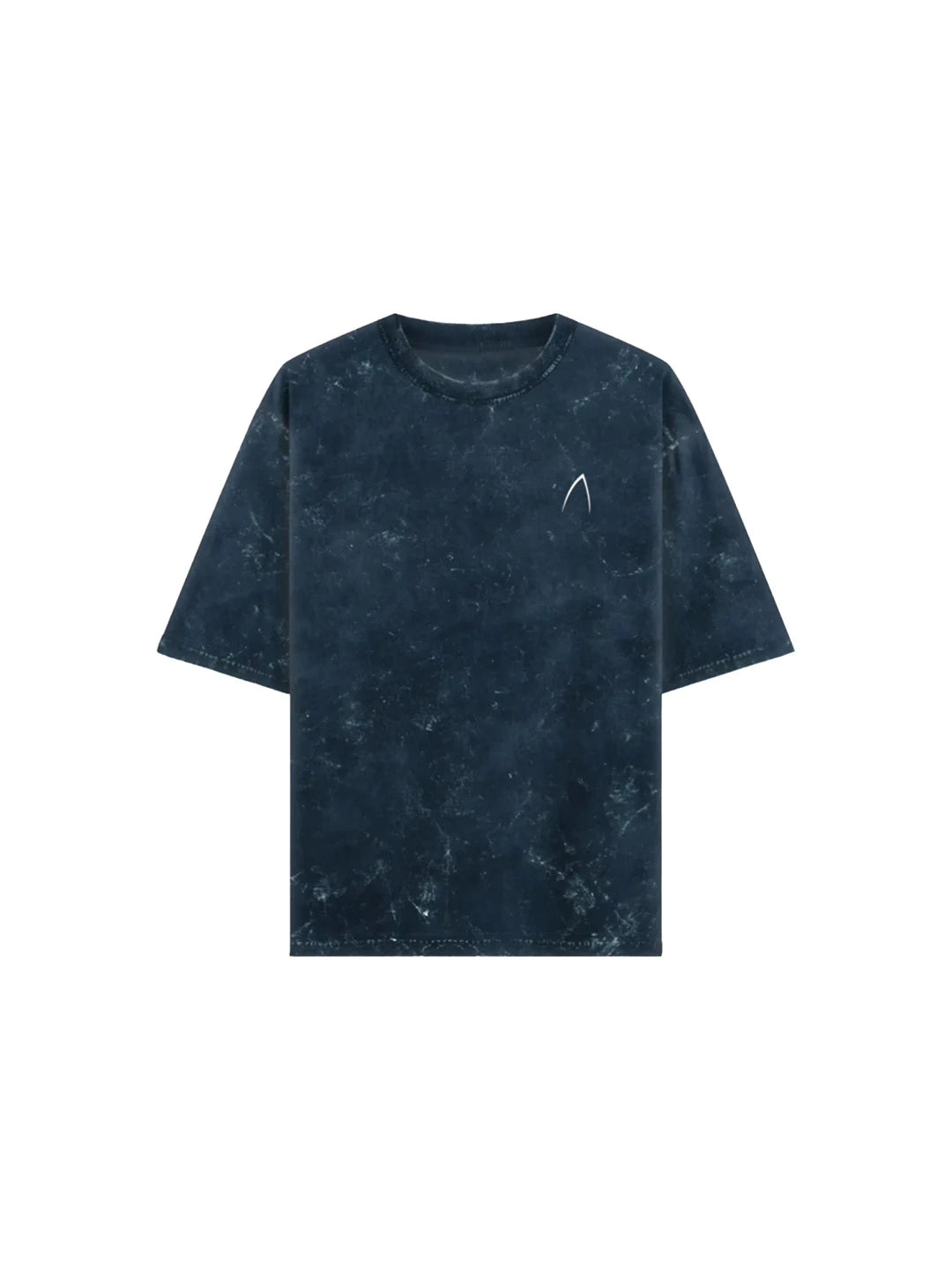 Arya Navy Blue Oversized Zodiac Gemini Print Half Sleeve Cotton T-Shirt
