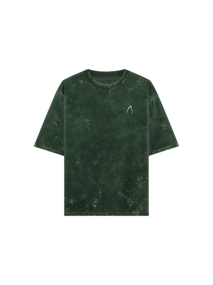 Arya Bottle Green Oversized Zodiac Leo Print Half Sleeve Cotton T-Shirt