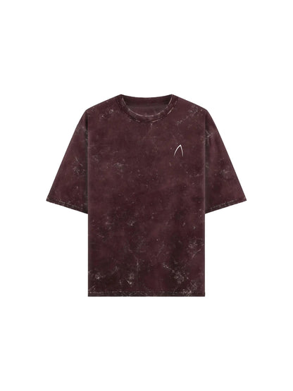 Arya Maroon Oversized Zodiac Libra Print Half Sleeve Cotton T-Shirt