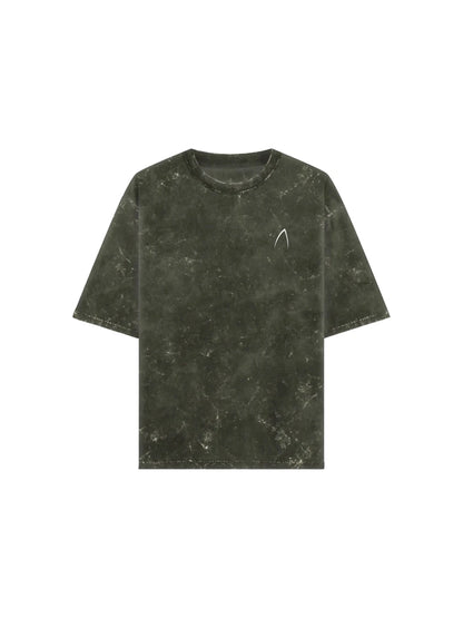 Arya Olive Green Oversized Zodiac Pisces Print Half Sleeve Cotton T-Shirt