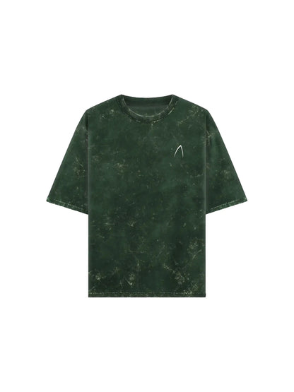 Arya Bottle Green Oversized Zodiac Sagittarius Print Half Sleeve Cotton T-Shirt