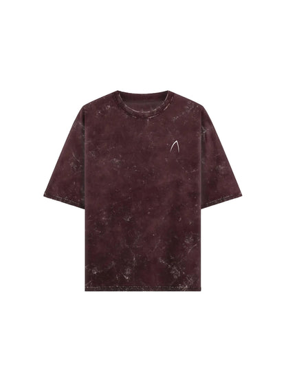 Arya Maroon Oversized Zodiac Sagittarius Print Half Sleeve Cotton T-Shirt