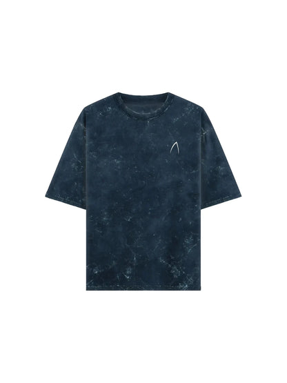 Arya Navy Blue Oversized Zodiac Scorpio Print Half Sleeve Cotton T-Shirt