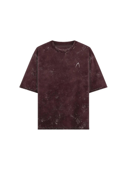 Arya Maroon Oversized Zodiac Taurus Print Half Sleeve Cotton T-Shirt