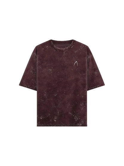 Arya Maroon Oversized Zodiac Virgo Print Half Sleeve Cotton T-Shirt